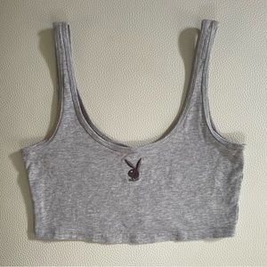 Pacsun Playboy Gray Crop Top